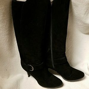 Black suede boots